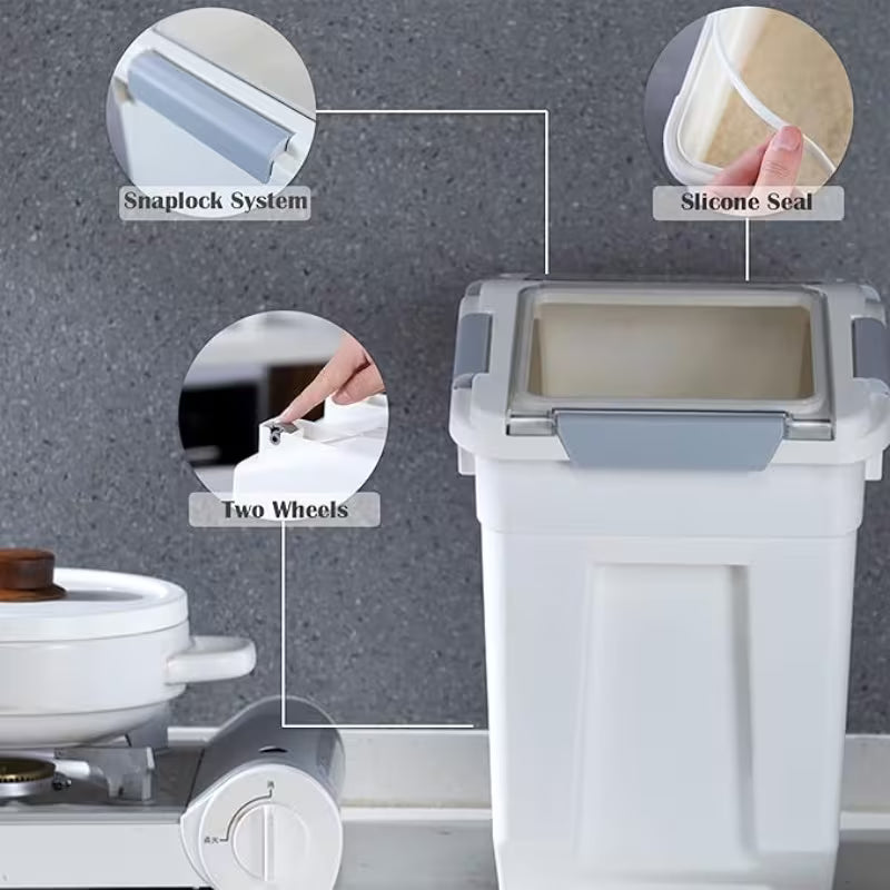 10KG Airtight Dog & Cat Food Storage Container with Scoop