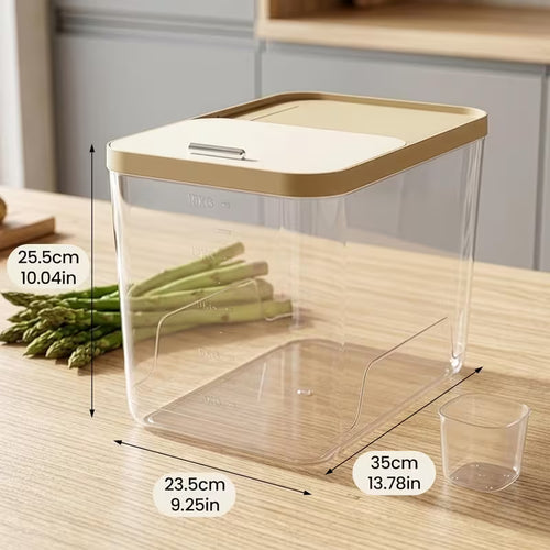 20L Airtight Rice Storage Container with Measuring Cup