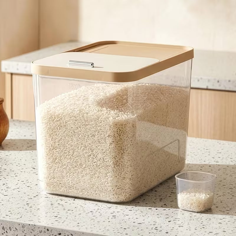 20L Airtight Rice Storage Container with Measuring Cup