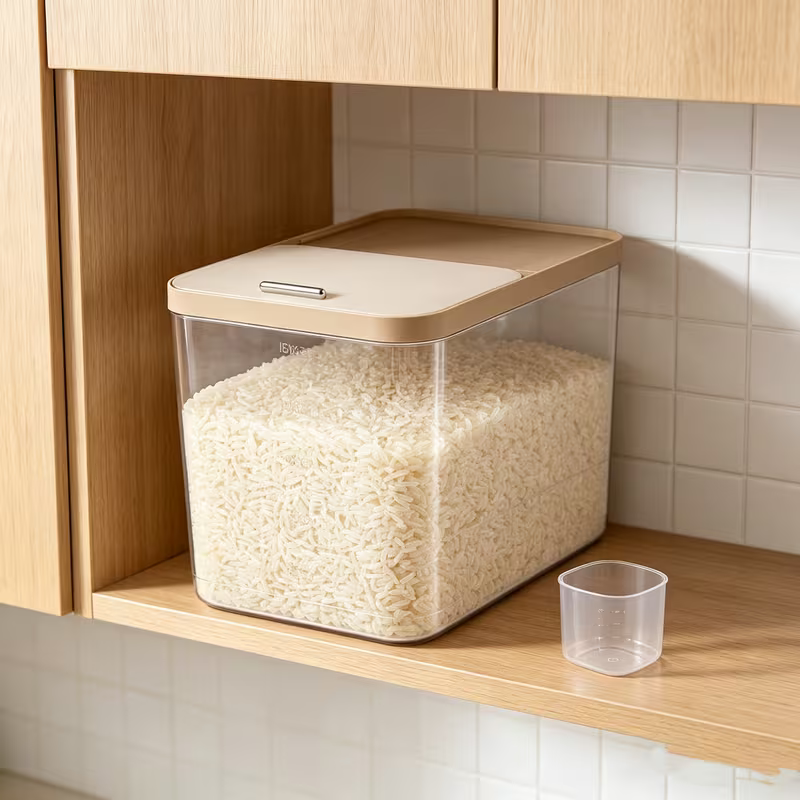 20L Airtight Rice Storage Container with Measuring Cup