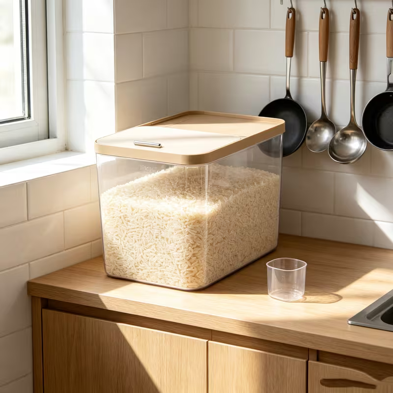 20L Airtight Rice Storage Container with Measuring Cup