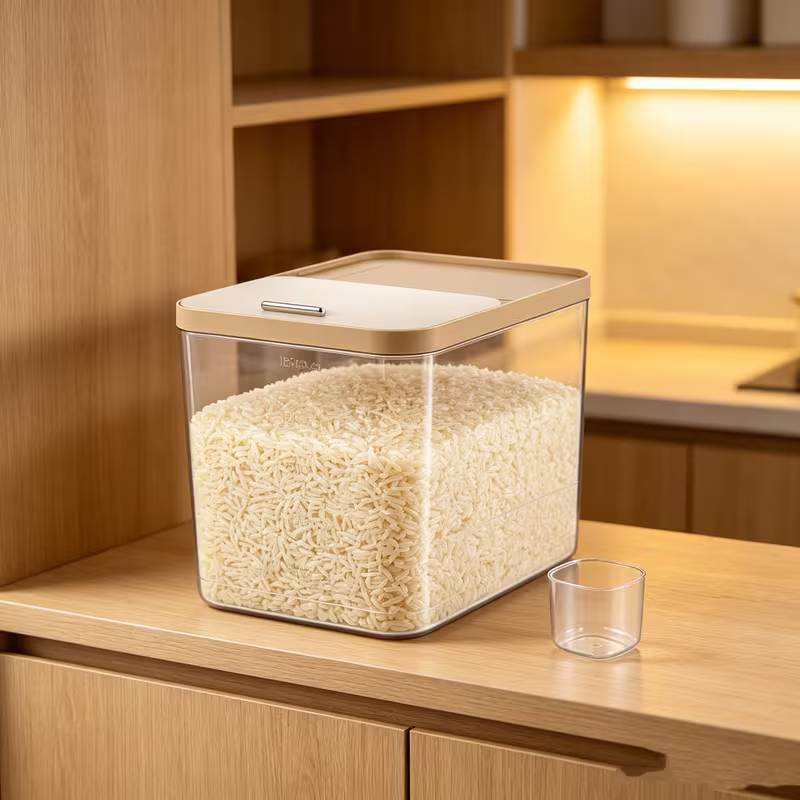 20L Airtight Rice Storage Container with Measuring Cup