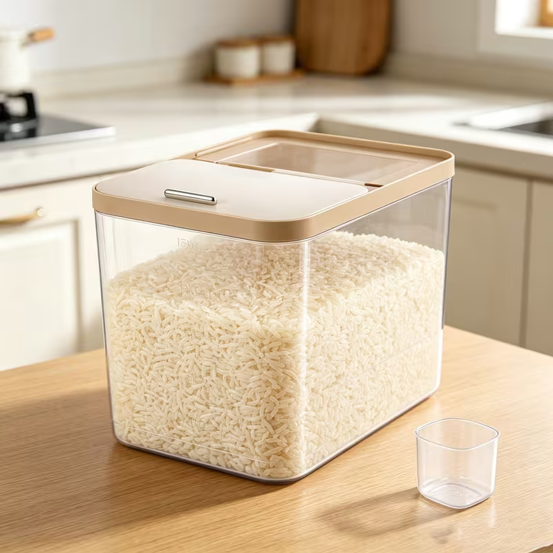 20L Airtight Rice Storage Container with Measuring Cup