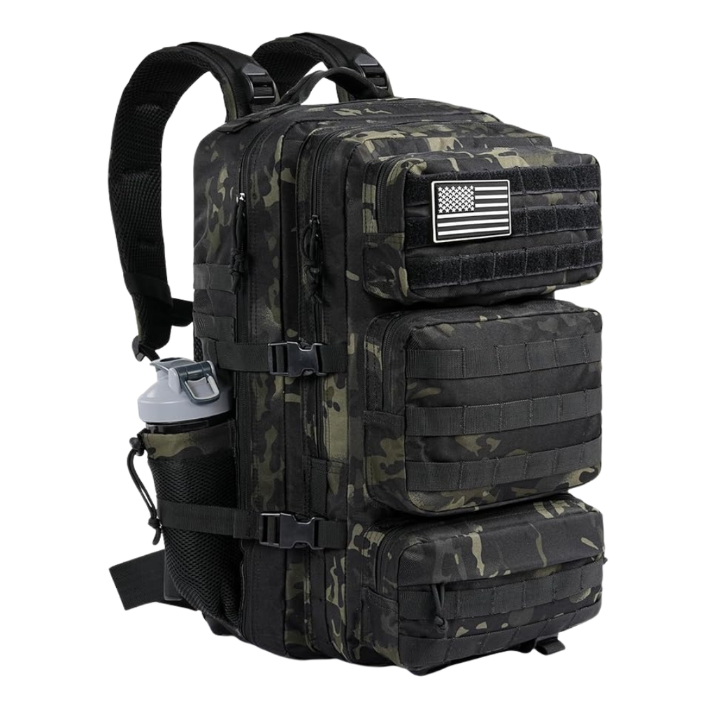 Tactical Backpack with MOLLE Storage and Multiple Compartments